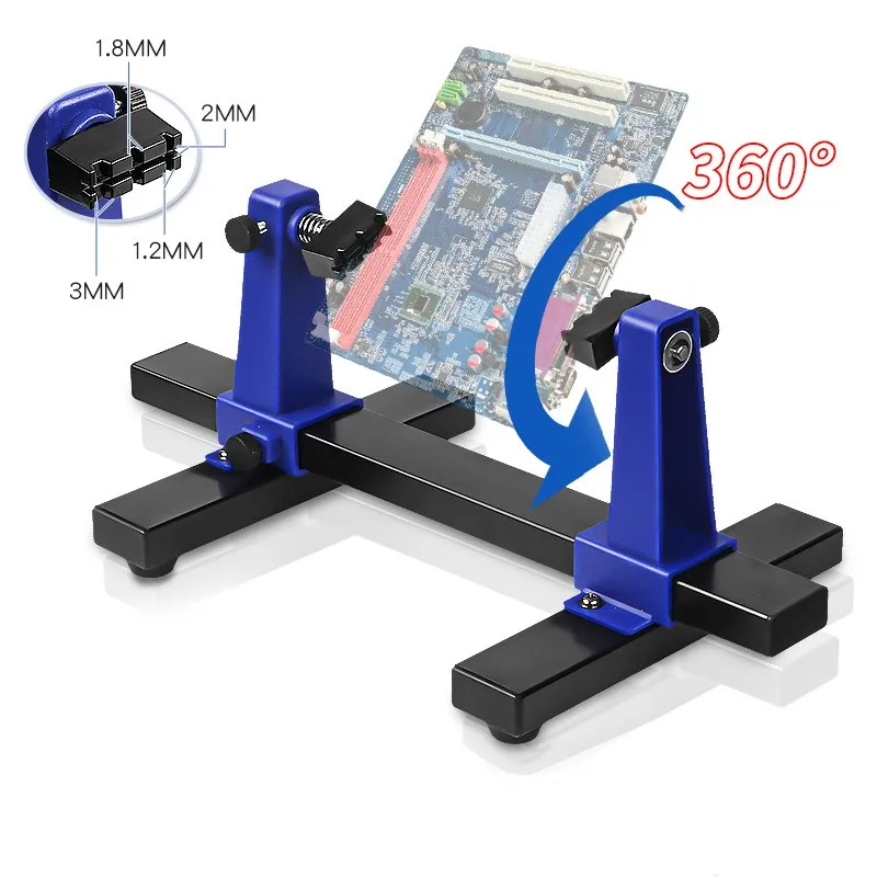 ALLSOME 0-200 mm verstelbare printplaathouder 360 °   Rotatie printplaat Jig soldeermontage standaard klem reparatie gereedschap