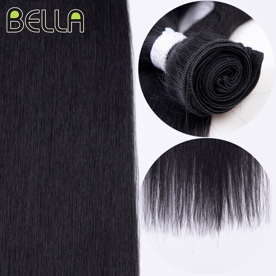Extensiones de cabello liso Bella Bone, mechones de pelo falso Rubio degradado, pelo súper largo sintético, pelo liso de 24 pulgadas, completo hasta el extremo