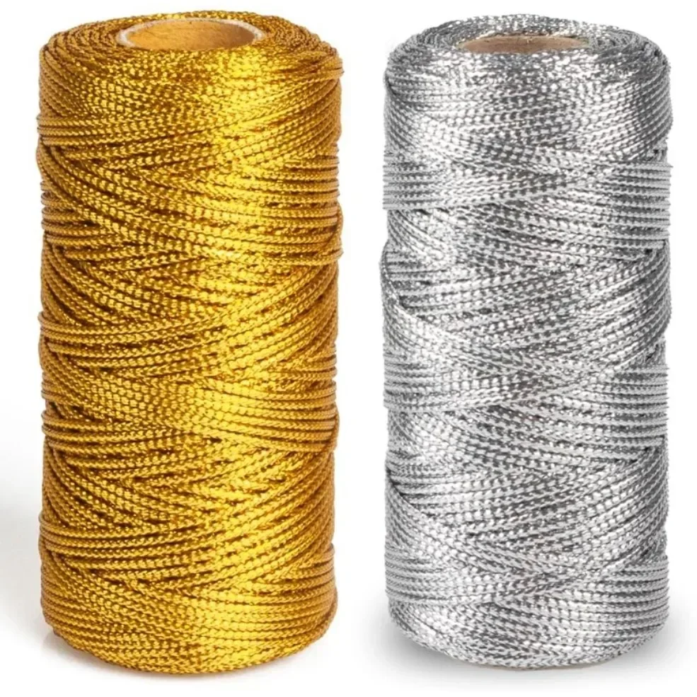 1.5mm 100M Gold Silver Macrame Cord Rope String do szycia DIY Rope 100M Macrame Rope String do szycia i rzemiosła Nici Sznurek