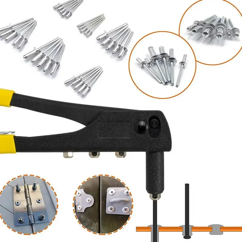 Hand Tool Riveter Set Professional Pop Rivet Guns Home Repair Manual Rivet Nut Tool With 40 Blind Rivets 2.4mm 3.2mm 4.0mm 4.8mm