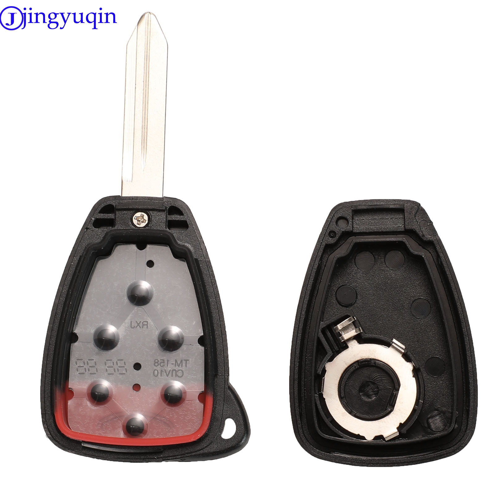 Jingyuqin 2/3/4 bのためのリモート車のキーシェルカバー 300 アスペンリモートキーケースためダッジdakota durangoためジープグランドチェロキーコマンダ