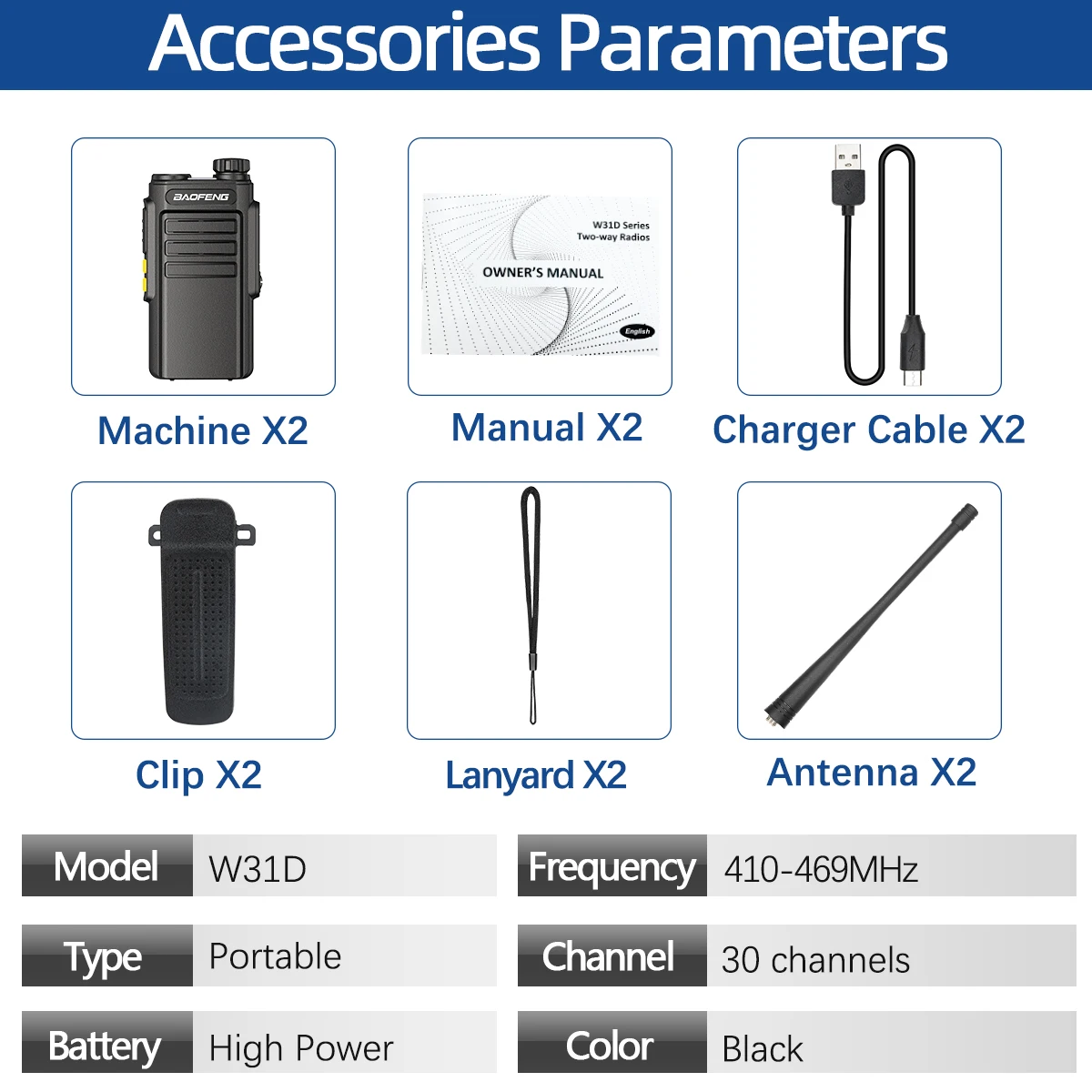 Baofeng GMSK Digitales Walkie-Talkie W31D Rauschunterdrückung Drahtlose Kopierfrequenz Typ-C-LadegerätZwei-Wege-Radio-Upgrade BF-888S
