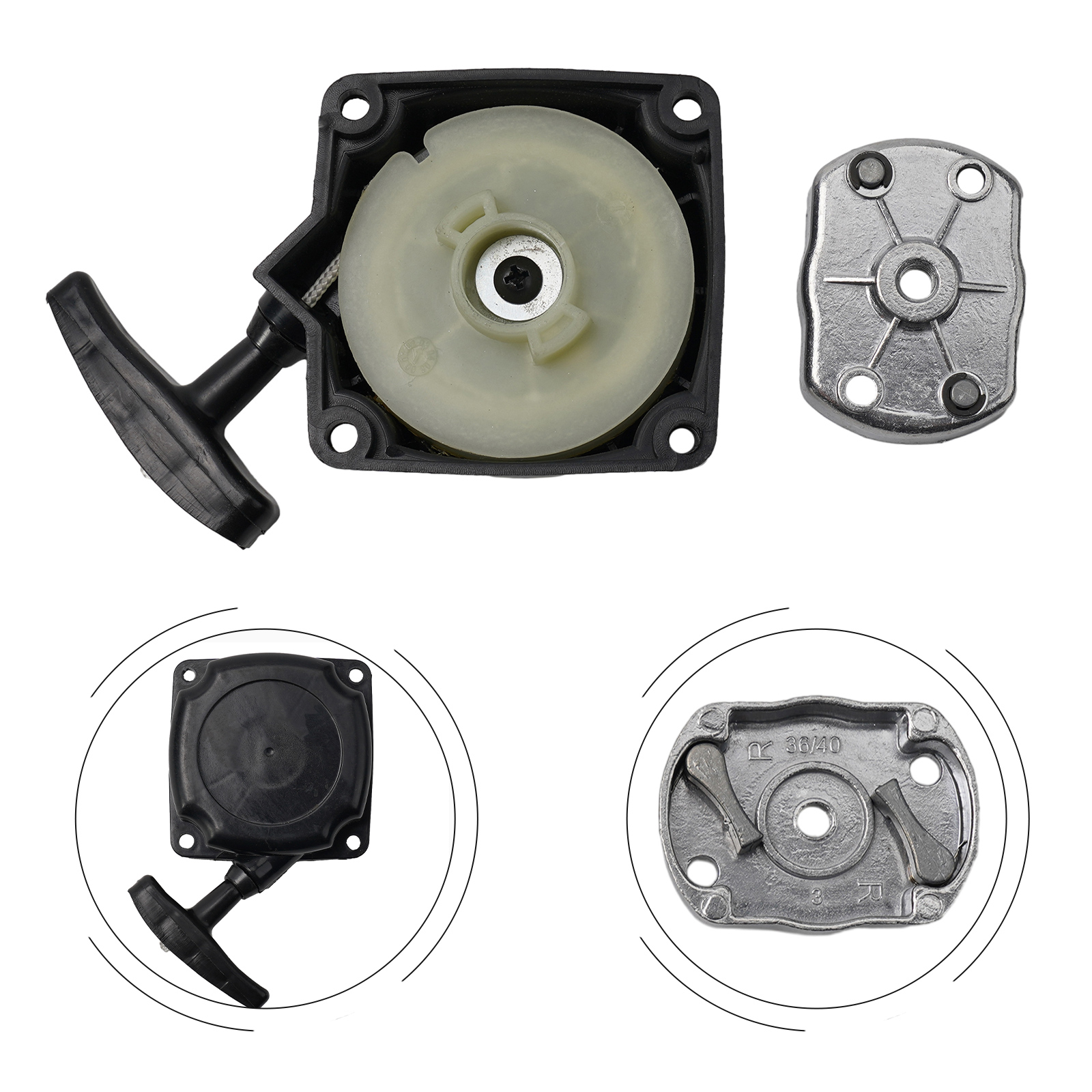 1 Juego de Kit de arranque de retroceso Universal de fácil extracción compatible con cortacésped, cortacésped, desbrozadora, pieza de reparación de motor, piezas de herramientas eléctricas de jardín