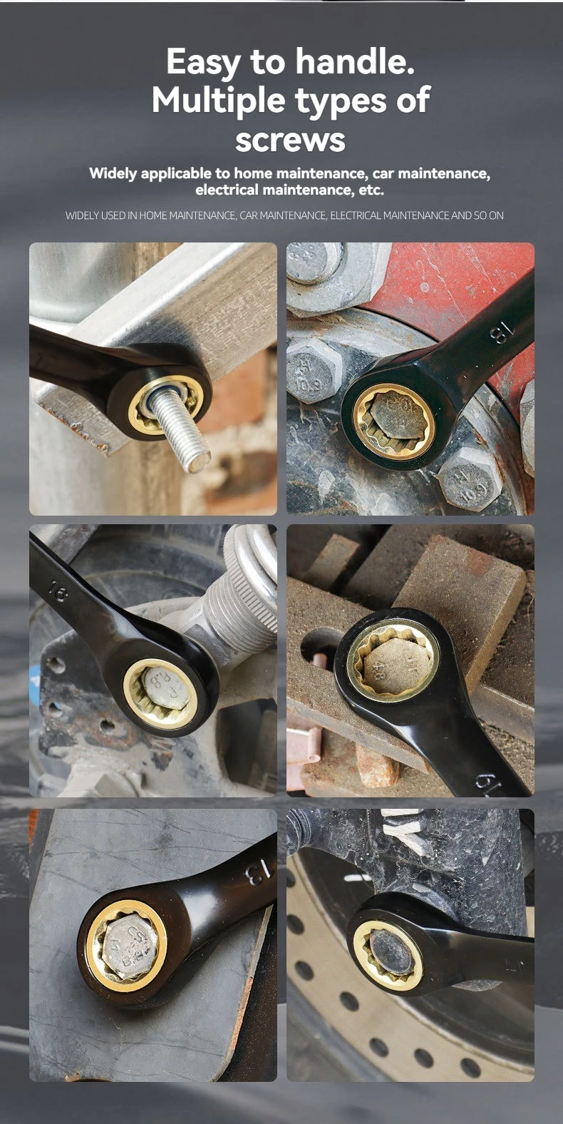 ประแจทอร์กปรับได้ DGEV Universal Torx ขนาด 8-19 มม. ประแจวงล้อสำหรับซ่อมจักรยาน มอเตอร์ไซค์ รถยนต์ เครื่องมือช่าง