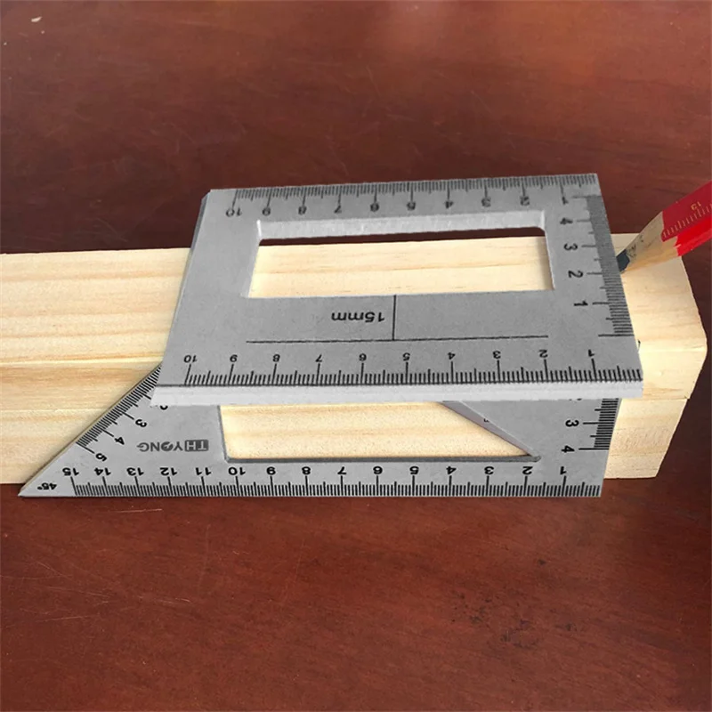 Regla angular de aleación de aluminio, regla para carpintería, regla de giro de 90 y 45 grados, regla de medición tirangular multifuncional, herramientas para carpintería