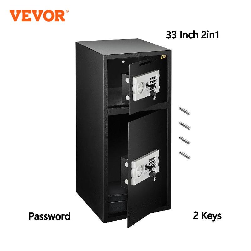 VEVOR-caja de seguridad de doble puerta de 33 ", hucha oculta secreta, espacio de almacenamiento separado de acero, cerradura electrónica para uso en oficina y hogar