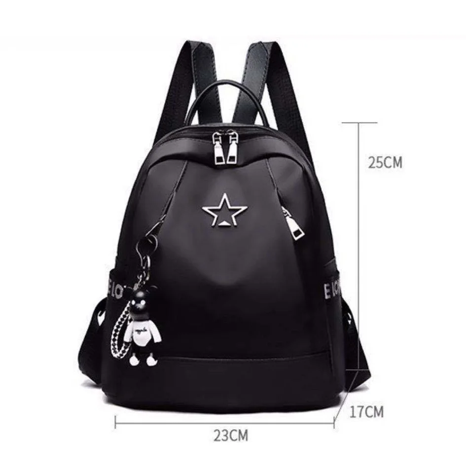 Mochila Oxford Canvas con estampado de estrellas: elegante mochila escolar para adolescentes, mochila universitaria de moda (mochila informal unisex para estudiantes)