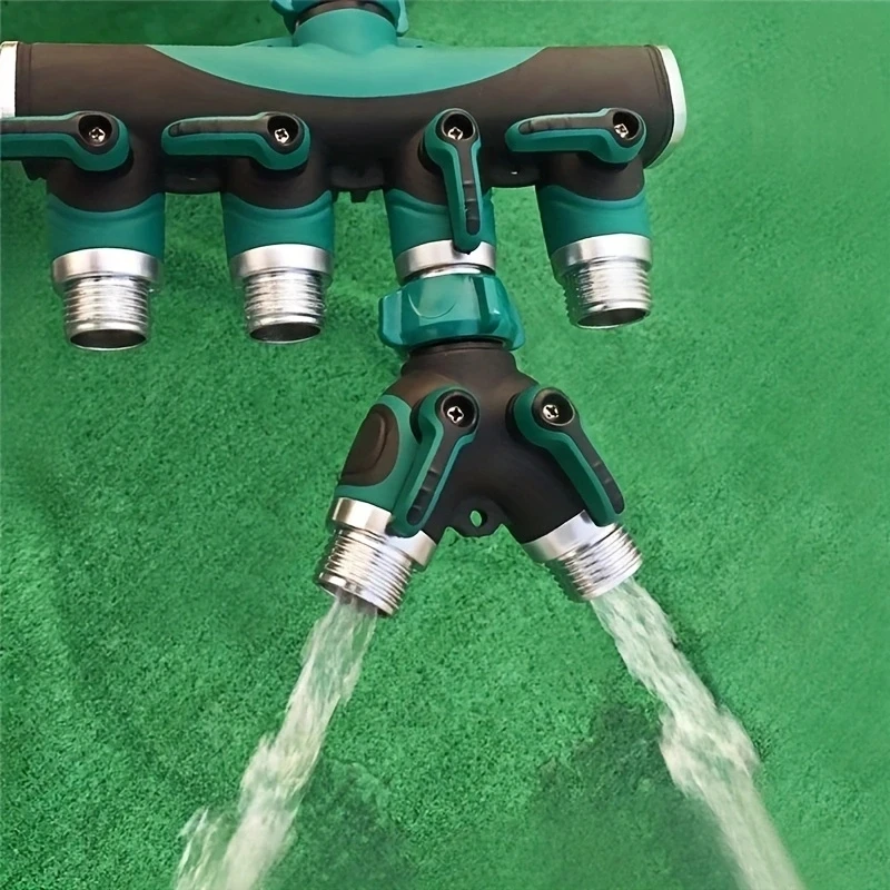 3/4 "4 Way 2 Way Hose Connector Splitter Garden Water Splitter ก๊อกน้ําอะแดปเตอร์ท่อปิดวาล์วสําหรับ Home Garden