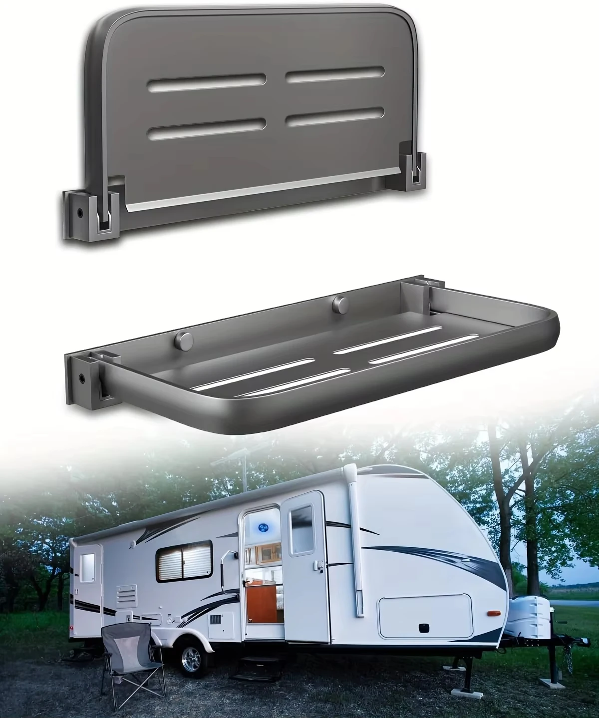RV neerklapbare aluminium opvouwbare planken worden gebruikt voor wandopslag in campers en campers en voor het besparen van ruimte in campers.