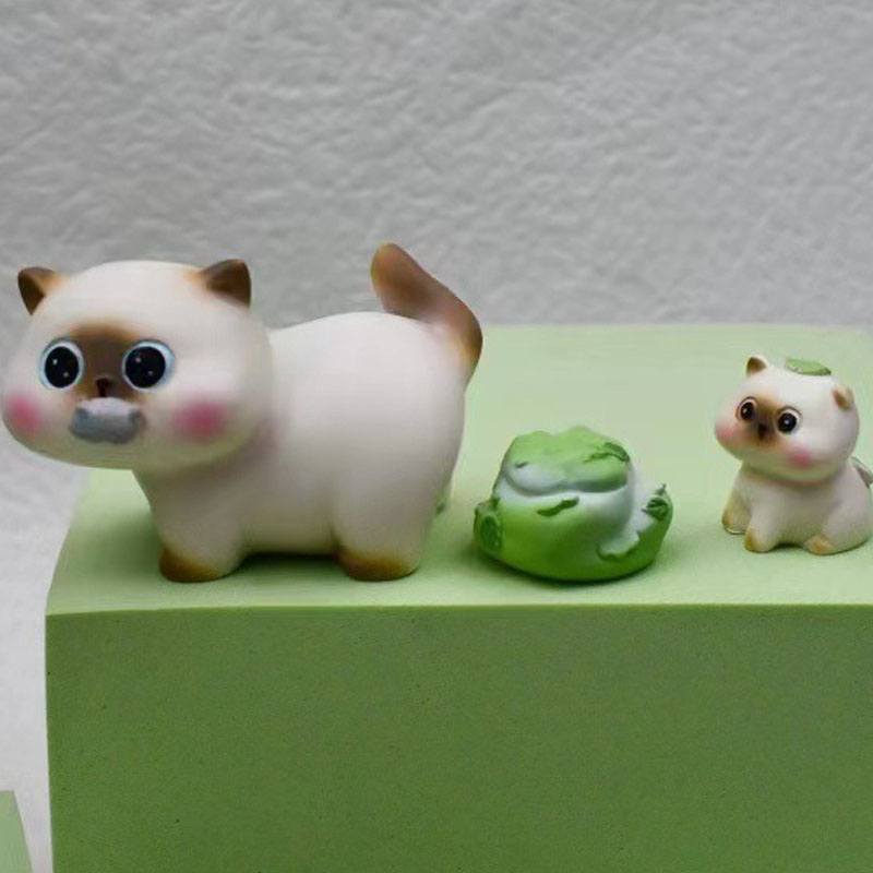 Hot Kawaii Douding Little Siam Dagelijkse Serie Trendy Blind Box Mode Spelen Pop Kat Beeldje Speelgoed Model Ornamenten Kinderen Gift