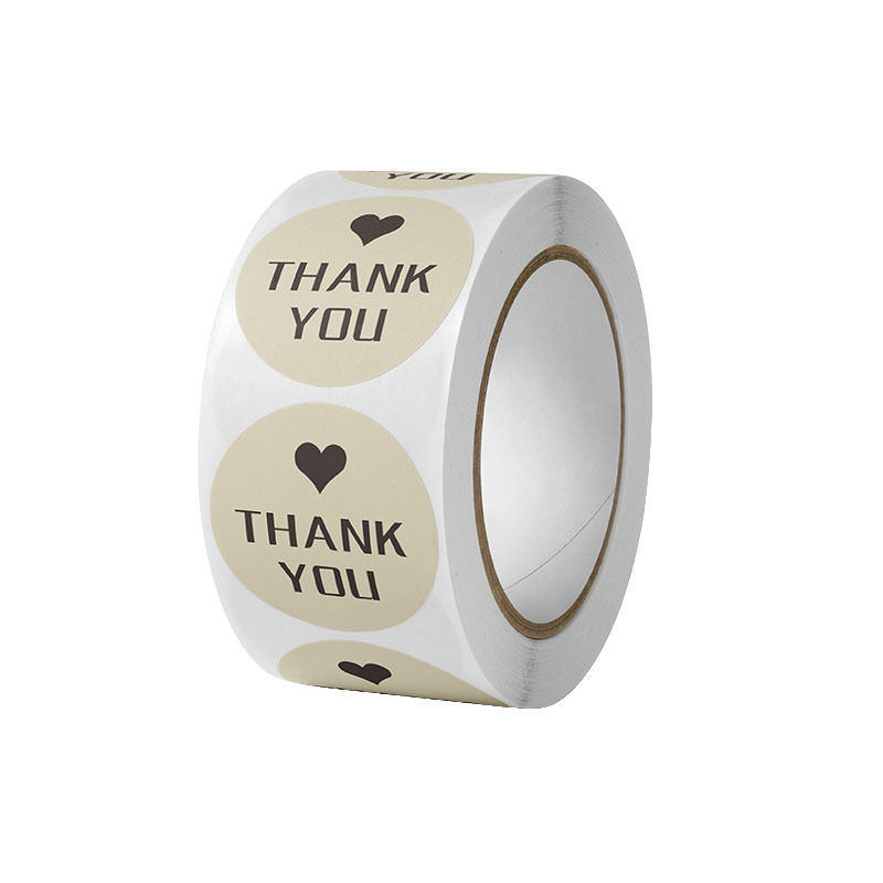 500枚 クラフト紙 手作り 愛を込めてありがとうステッカー DlY デコレーションラベル ギフトやベーキングシーリングを飾るのに最適