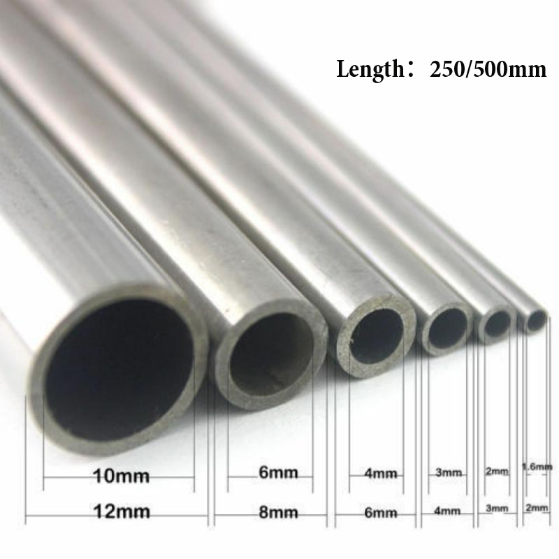 1-10pcs 304 stainless steel round capillary 250mm 500mm long seamless straight tube 4x3mm/6x4mm/8x6mm/10x8mm/10x9mm/12x11mm