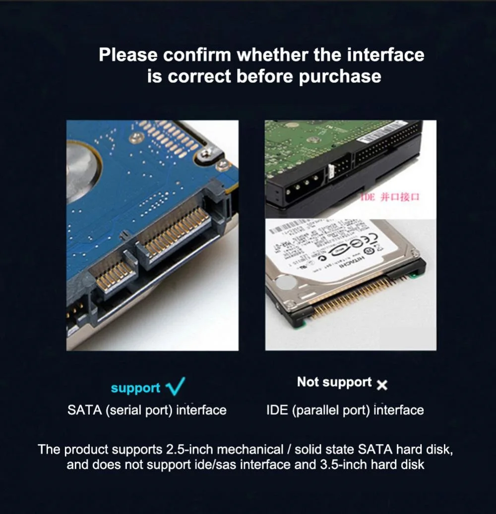 Cable SATA a USB 3,0/2,0 de hasta 6 Gbps para disco duro externo HDD SSD de 2,5 pulgadas, adaptador SATA 3 de 22 pines, Cable USB 3,0 a Sata III
