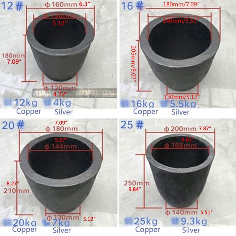1-5 キロ鋳造粘土グラファイトるつぼブラックカップ炉トーチ溶融鋳造精製ゴールドシルバー銅真鍮アルミニウム