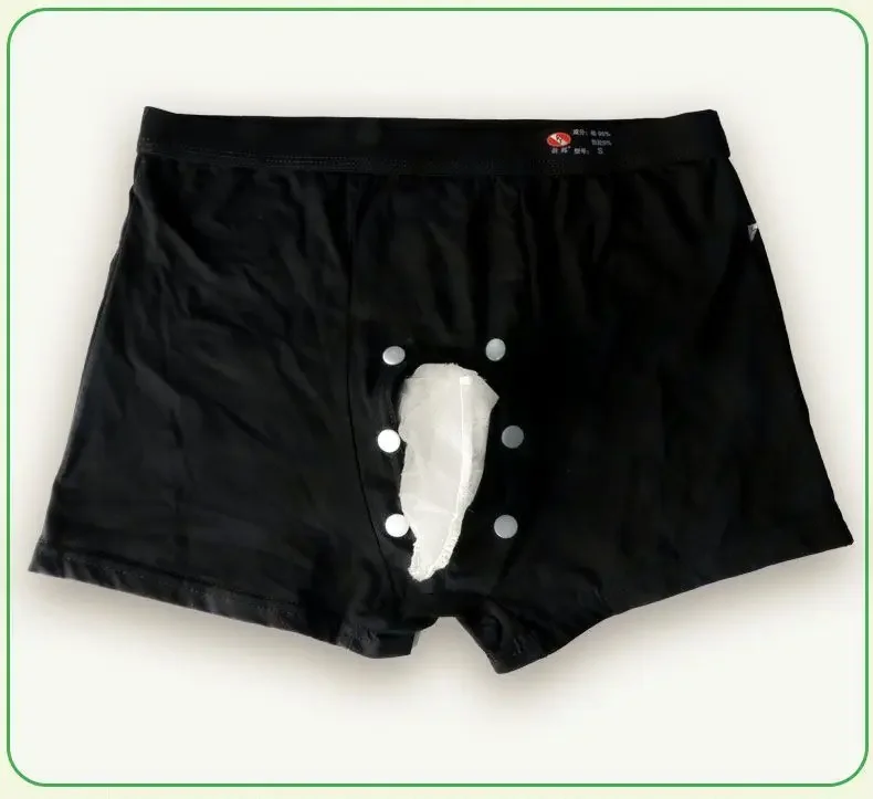 Incontinência à prova de vazamento Roupa interior, Saco de drenagem de urina para cadeira de rodas masculina