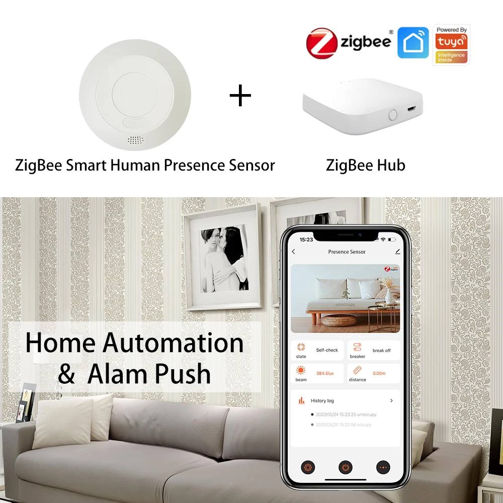 ZigBee/Wifi 5.8/24G MmWave เรดาร์ Human Presence Motion Sensor 16A รีเลย์ความสว่างการตรวจจับ 110/220V Tuya Smart Life Home