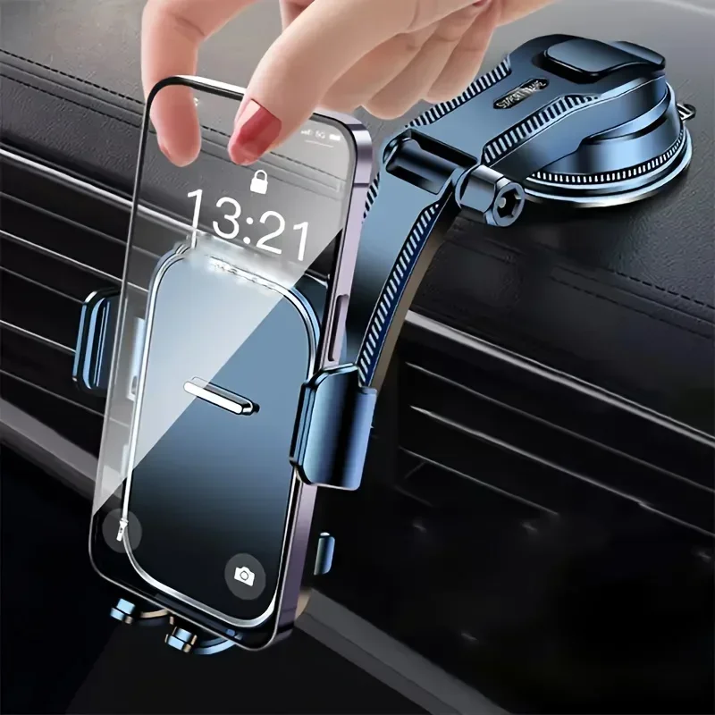 Supporto per telefono da auto regolabile con telaio in ABS e base a forte aspirazione - 360 °   Culla girevole per cruscotto, design anti-vibrazione/scivolo