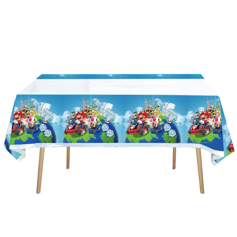 Juego de dibujos animados Super Bros decoraciones para fiesta de cumpleaños Marios vajilla desechable globos mantel tazas pancarta suministros para fiesta