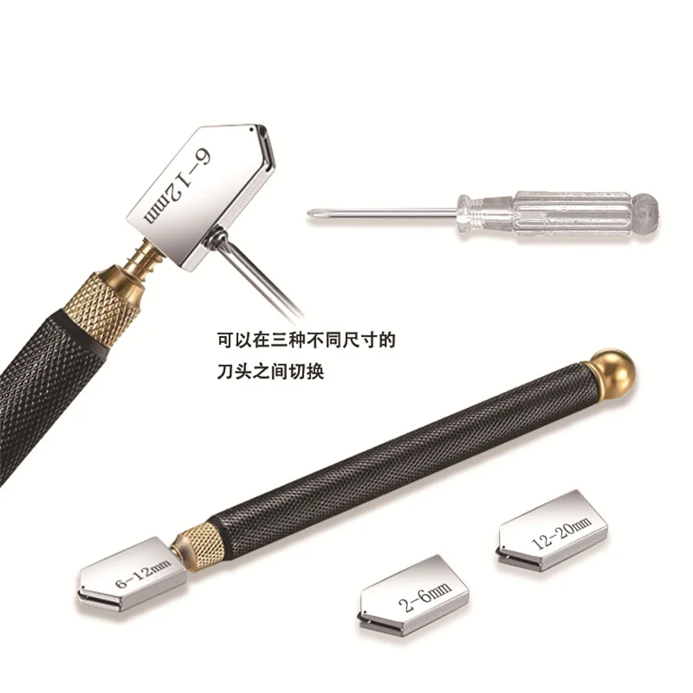 5 ชิ้น/เซ็ตเพชรเครื่องตัดกระจก Anti-Skid Handle แก้วขวดกระเบื้องกระจกตัดเครื่องมือน้ํามันเครื่องตัดเพชรสําหรับ 2-20 มม.