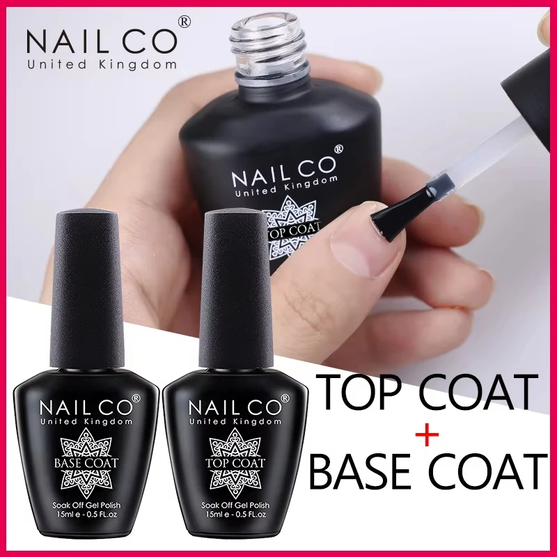 NAILCO Top Coat Base Coat Magic Remover Lacquer UV Color Gel Nail Polish Esmalte Soak Off Semi Permanente Vernis Nails Art Tips