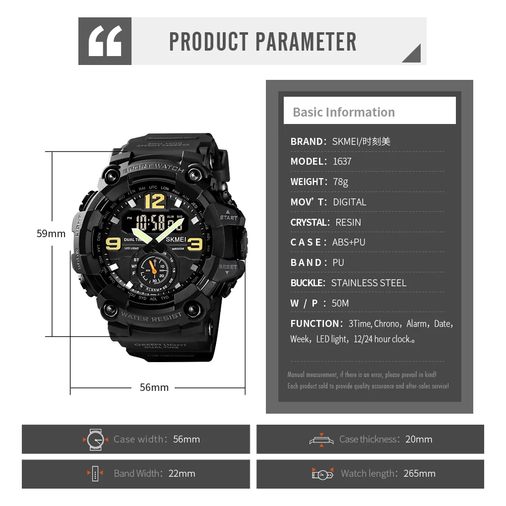 Skmei 1637 relógio militar para homens camuflagem à prova dwaterproof água estilo esportivo relógios de pulso digitais cronômetro relógio masculino montre homme 1155