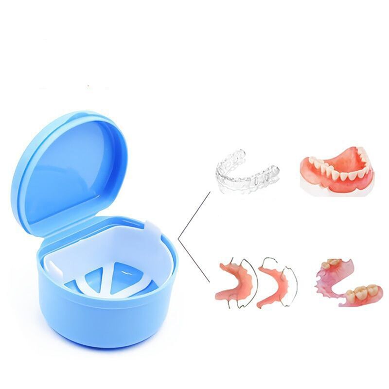 Dental Care Box Dental Holder Cleaning Box Orthodontic Appliance Denture Immersion Cleaning Box Belt Filter Cleaning 1pc