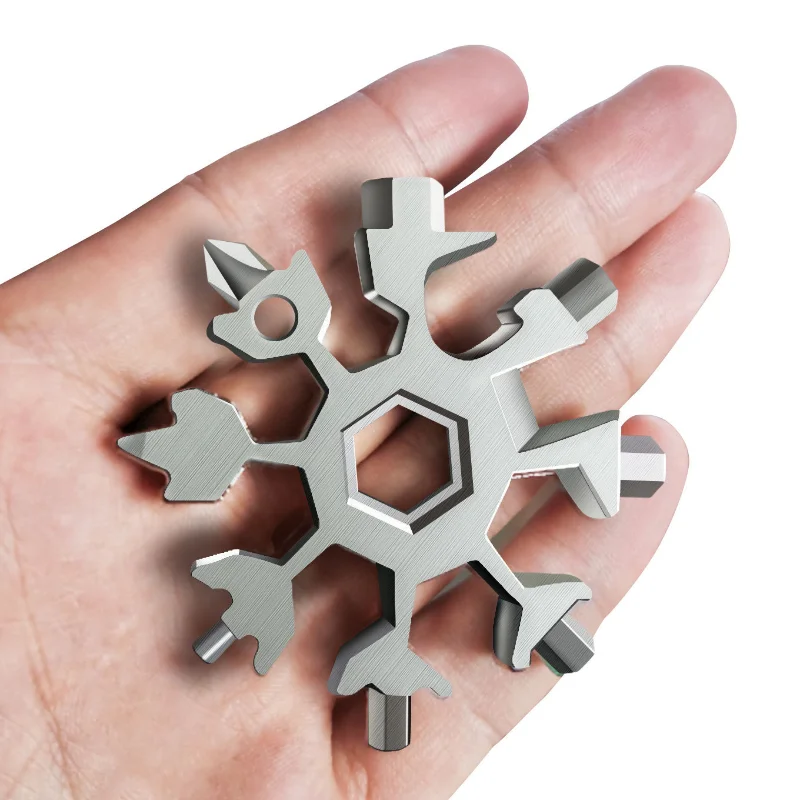 Di Động Đa Năng EDC Mô Men Xoắn Bông Tuyết Cờ Lê Thép Hợp Kim Lục Giác Đa Năng 18 Trong 1 Hình Bát Giác Tua Vít Hộ Gia Đình Công Cụ