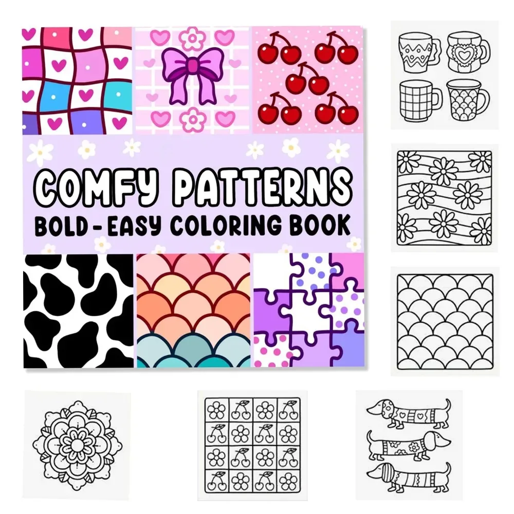 Patrones cómodos: libro para colorear para la relajación con un bonito patrón acogedor y un bolsillo de mandala