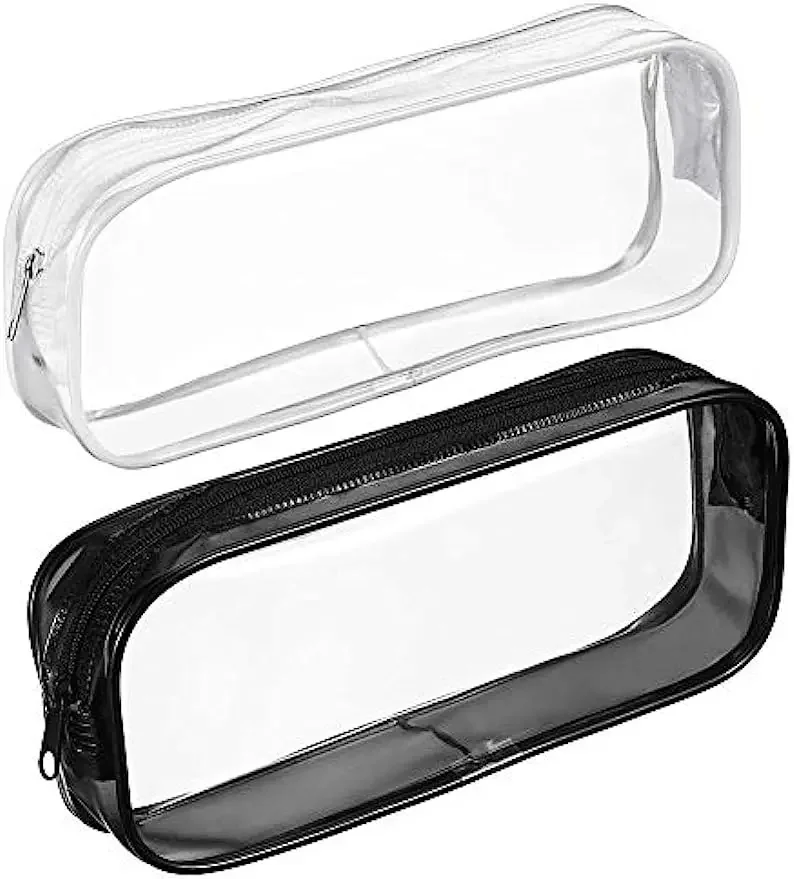 Kawaii Transparentes Federmäppchen, großes Fassungsvermögen, wasserdichte Stiftbox für Mädchen, Kosmetiktasche, Schreibwaren, Büro, Schulbedarf