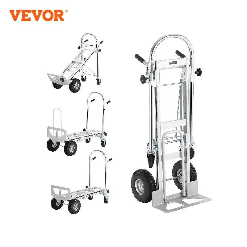 VEVOR-carrito de mano plegable de aluminio, carrito Industrial de alta resistencia para transporte y movimiento en almacén y supermercado