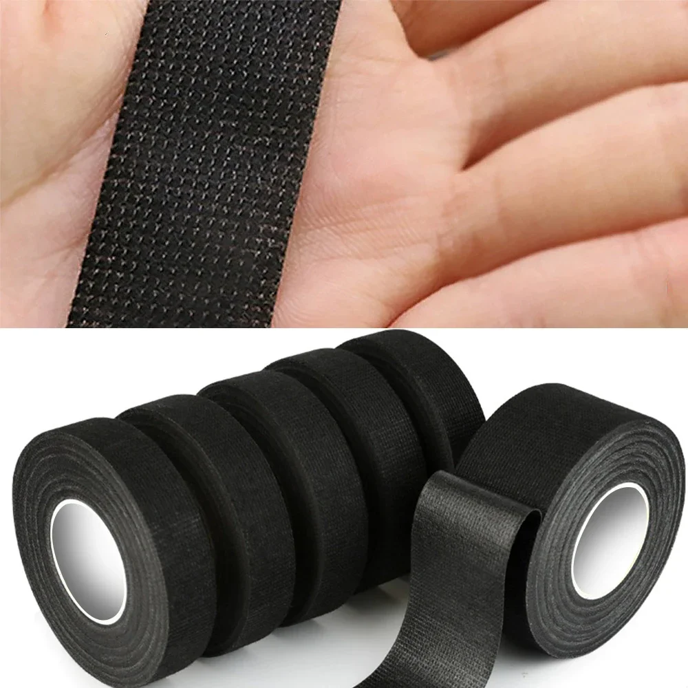 Nastro elettrico Fascio di cablaggio resistente al calore Isolamento per cablaggio automatico Avvolgimento in tessuto Nastro adesivo per cavo impermeabile nero