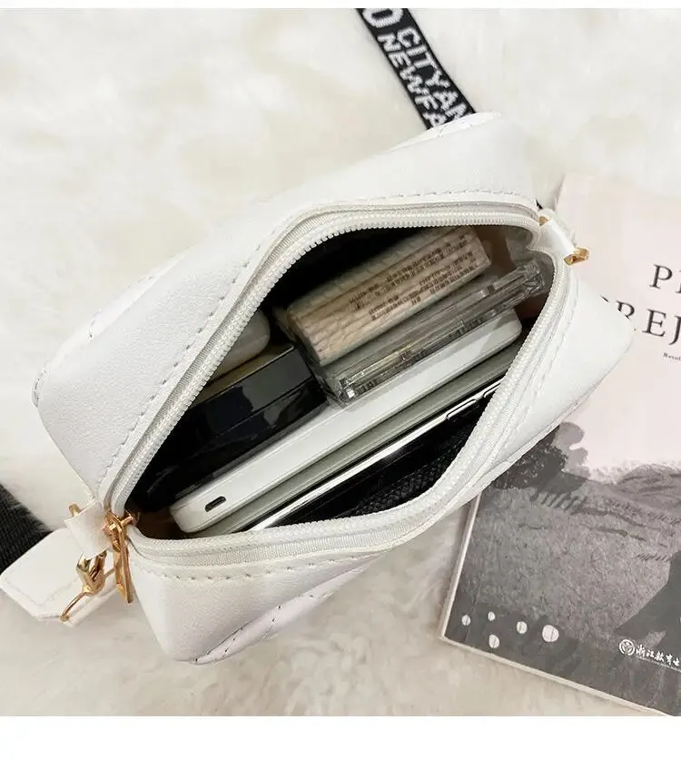 1 pz borse a tracolla moda tinta unita PU donna mini borsa a tracolla portatile impermeabile da donna