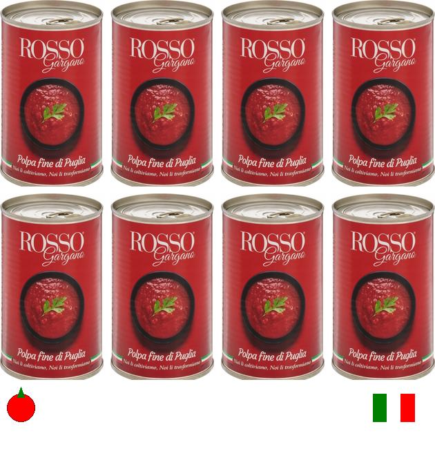 Tomatenmark Polpa di Puglia 400g X8-Rosso Gargano Italienisch