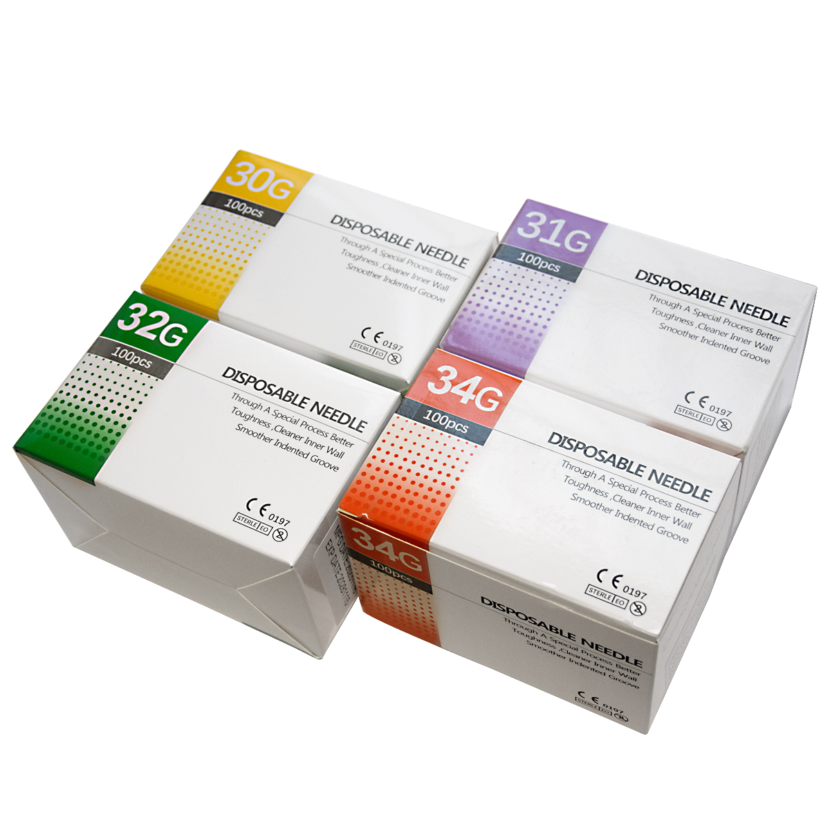 34G เข็มสัก 34g เข็ม 1.5 มม.2.5 มม.4 มม.สําหรับความงามเข็มฉีดยา FILLER ความปลอดภัยเข็มเครื่องมืออะไหล่