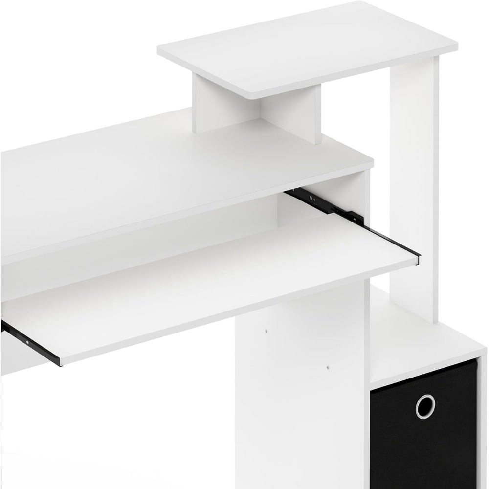 Versatile Home Office Desk for Computer Work in White and Black
