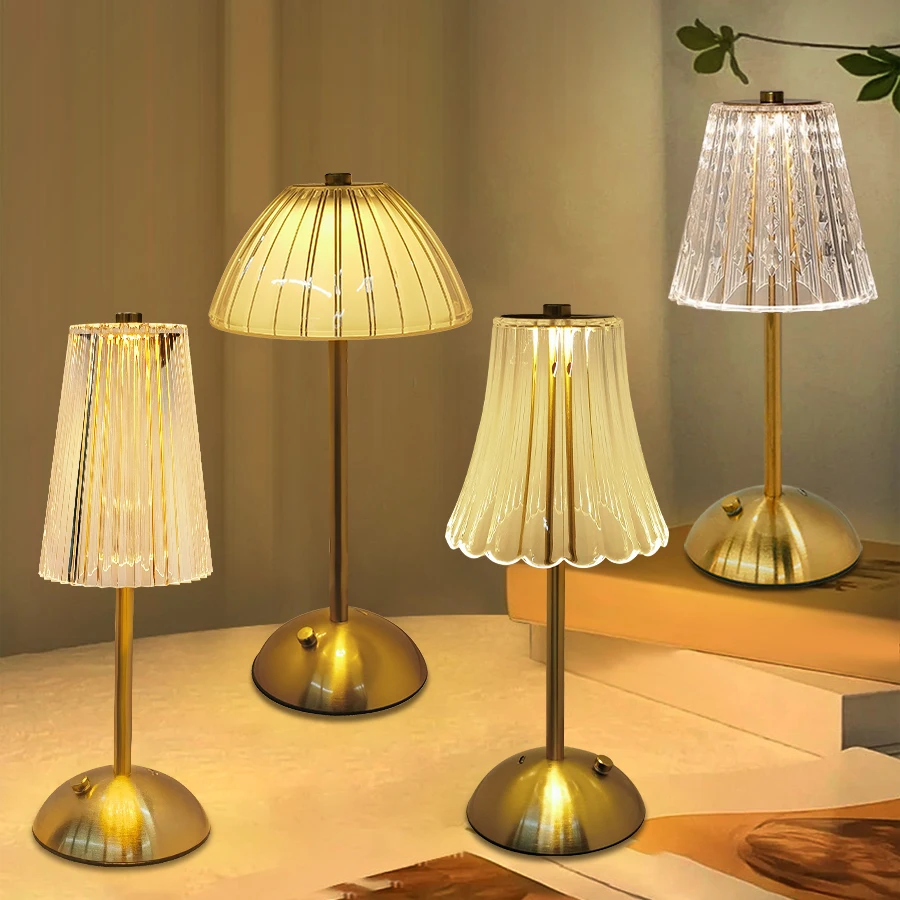 Lámpara de mesa LED con Sensor táctil, luz nocturna regulable para escritorio, lámpara de lectura inalámbrica recargable para decoración de Hotel, Bar y dormitorio
