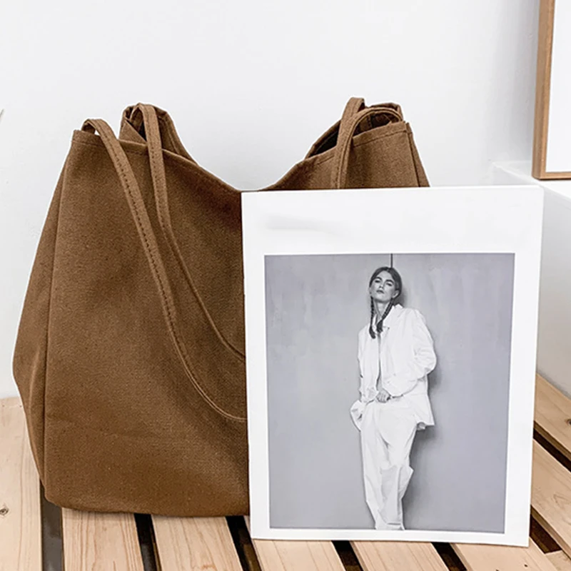 Lässige Einkaufstaschen aus Segeltuch mit großer Kapazität, hochwertige, umweltfreundliche, wiederverwendbare Einkaufshandtasche für Frauen, Reise-Umhängetaschen, tägliche Tasche