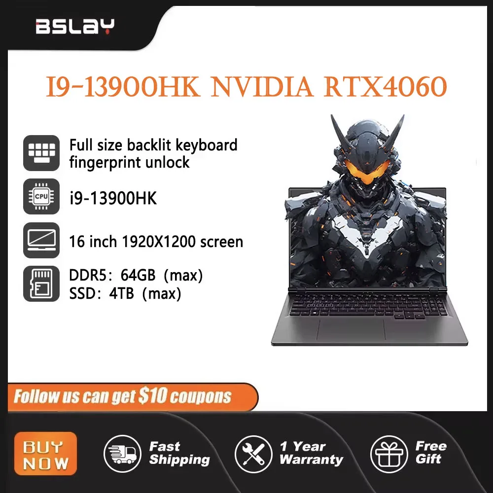 Computadora portátil para juegos i9-13900HK RTX 4060 de 16 pulgadas |   DDR4+SSD Opcional |   Teclado retroiluminado |   Huella digital |   Win11 |   Descuento por tiempo limitado