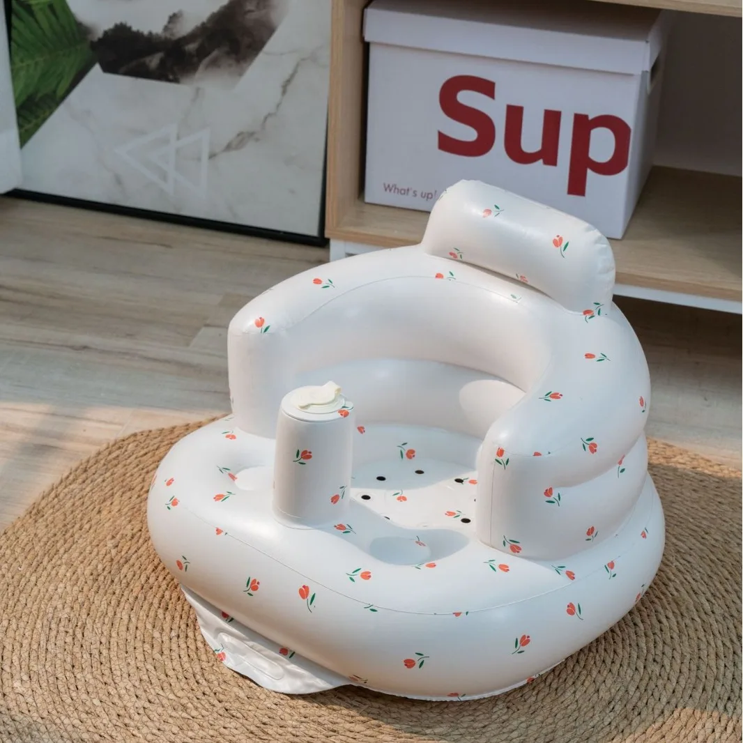 Inflatable เด็กโซฟาการเรียนรู้เก้าอี้เด็กโซฟาอาบน้ํา Bench Anti Fall เก้าอี้การเรียนรู้เก้าอี้เด็กพับได้