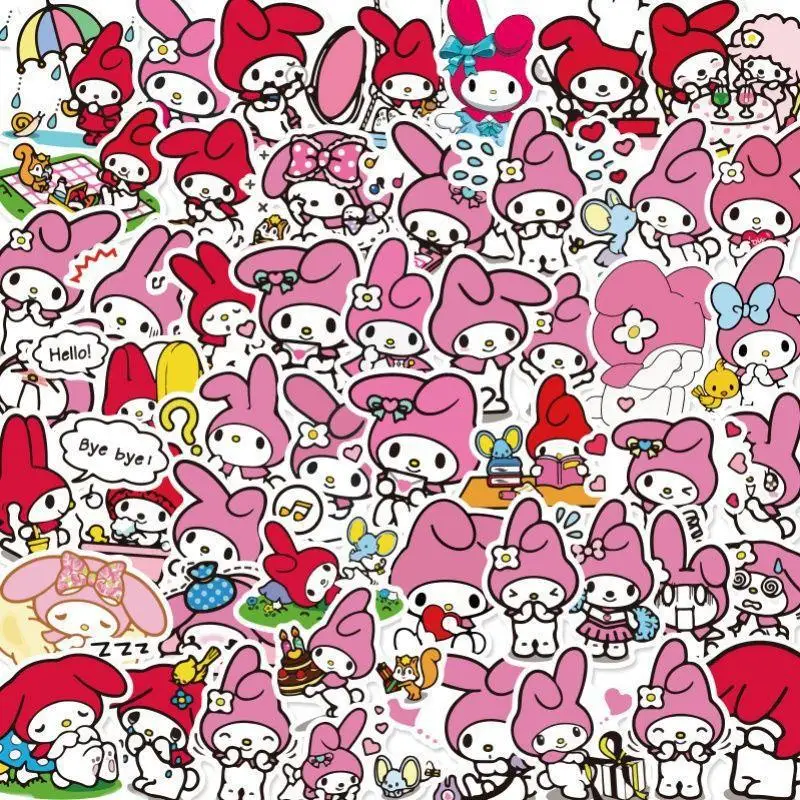 50pcs สติกเกอร์น่ารัก Cinnamoroll Kuromi My Melody สติกเกอร์สําหรับแล็ปท็อปเคสโทรศัพท์สาว Sanrio My Melody อะนิเมะสติกเกอร์ของเล่นเด็ก