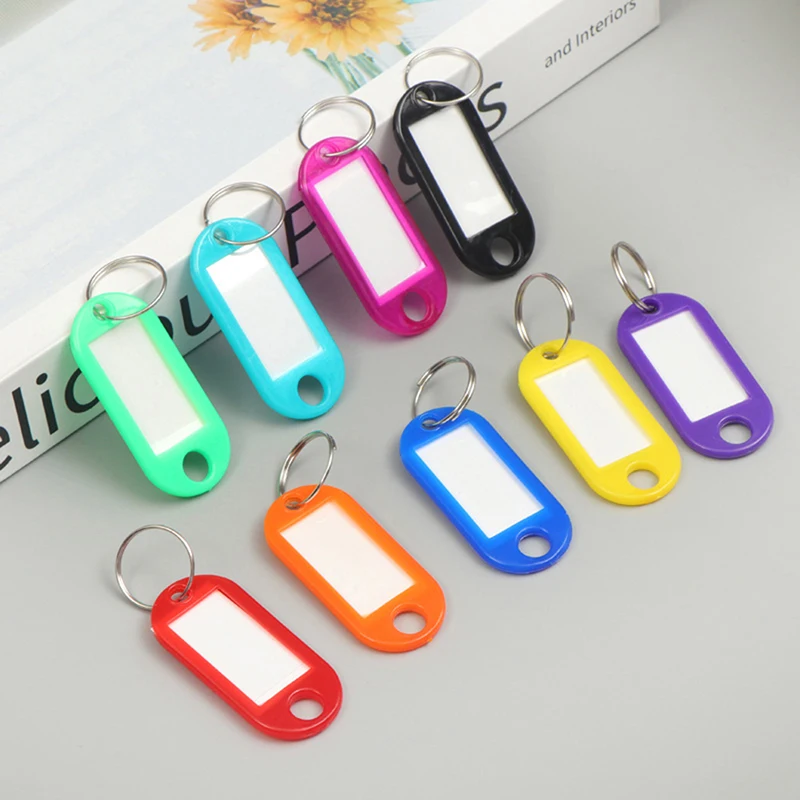 50 stuks Kleurrijke Plastic Tags Hotel Nummer Classificatie Kaart Key Tags Labels Naam Bagage Tag ID Naam Tags Met Split Ring