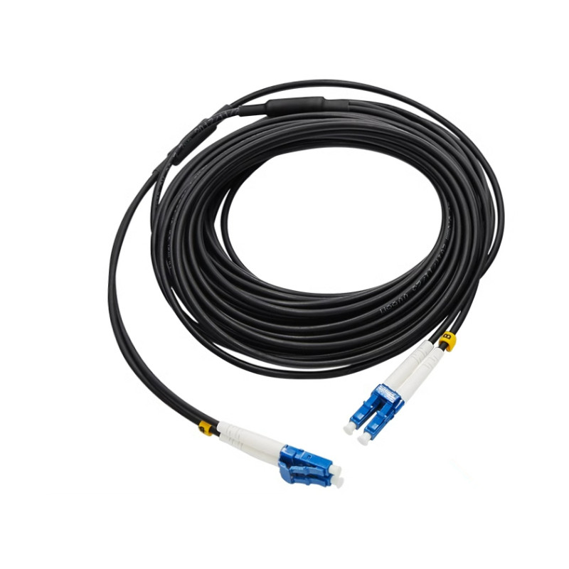 Gepanzerte optische Faser für den Außenbereich, SC-SC/FC/LC Singlemode-2-Kerne, gepanzertes Pigtail-Kabel aus Stahldraht, Sprung-Patchkabel, 20 m bis 50 m