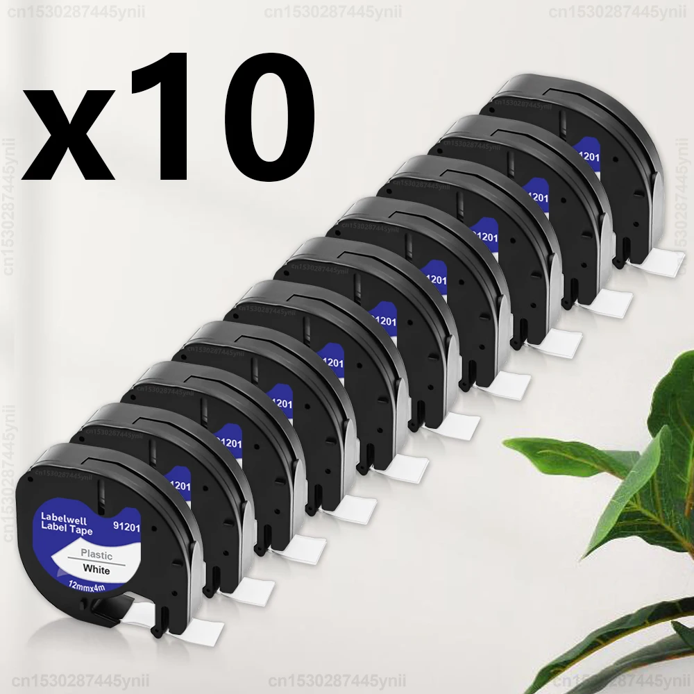 5 ~ 10 шт., 12 мм, 91201, совместимая лента для этикеток Letratag 91201 91200 12267 91202 91203 LT для принтера этикеток Dymo LT100H LT100T QX50