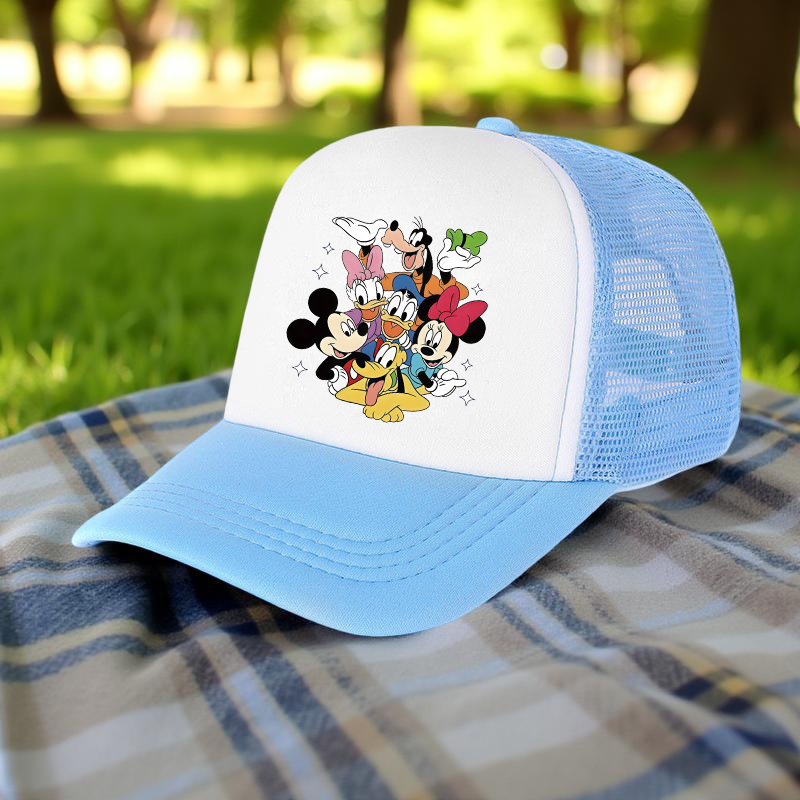 Gorra de béisbol de punto para niños y niñas, protección ajustable, sombrero de sol de malla con estampado de hip-hop informal unisex, sombrero clásico de algodón con visera