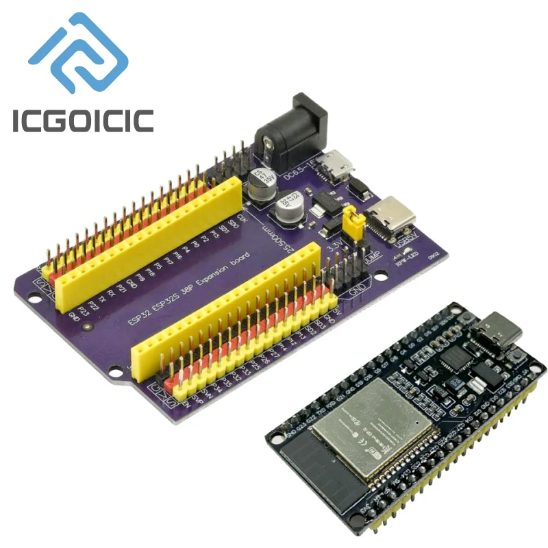Placa de desarrollo ESP32 TYPE-C/MICRO USB CP2102 WiFi + Bluetooth compatible con placa de expansión de ESP32-DevKitC-32 de doble núcleo 38 pines