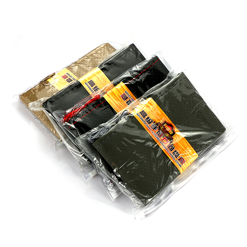 Geflecht am Lenkrad, Auto-Lenkradbezug mit Nadeln und Faden, Kunstleder, Durchmesser 38 cm, Auto-Autozubehör