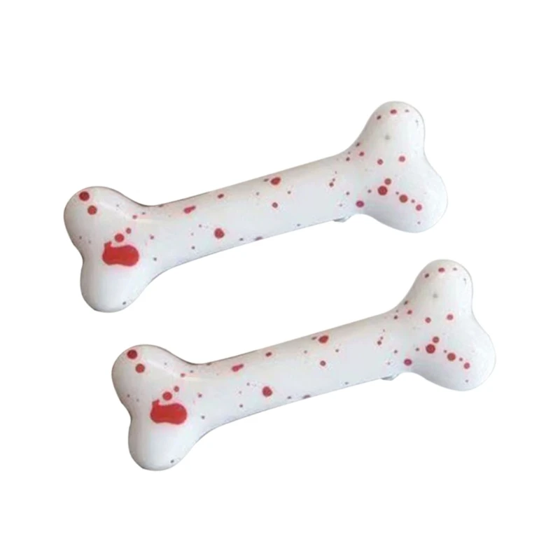 Cartoon Knochen Haarspange Hundeknochen Haarnadeln Haarklemmen Y2K Haarschmuck für Mädchen Frauen Halloween Kostüm