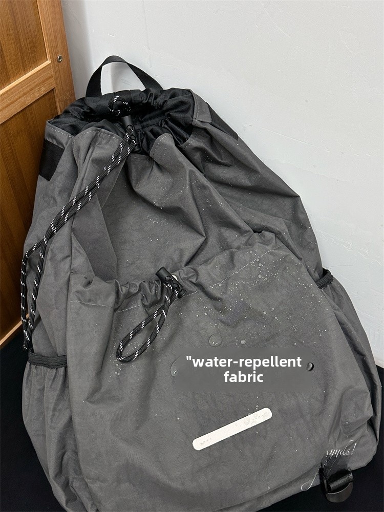 Outdoor Sports Unisex Lightweight Water-Resistant Drawstring Travel Backpack Commuter Backpack Nylon Material Large Size