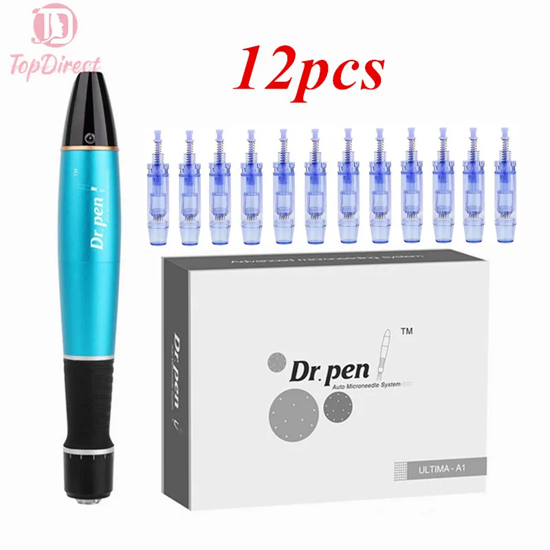 Dr Pen Ultima A1 Wireless Derma Pen with 12Pcs Cartidges Kit Microneedling Pen  Auto Micro Needles Mesotherapy Skin Care Device