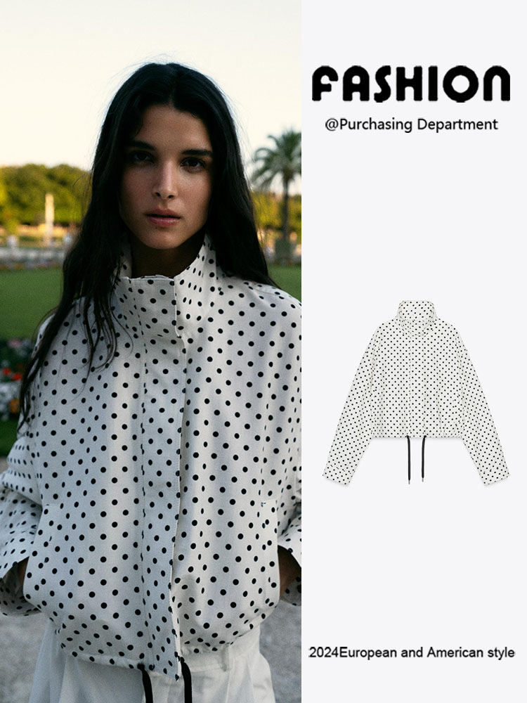 Csa Bolha com Estampa de Poá, Versátil e Confortável, Manga Longa, Nova Chegada de Roupas Fenas para o Outono de 2025